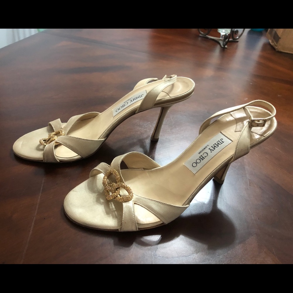 Gold Jimmy Choo heels 40